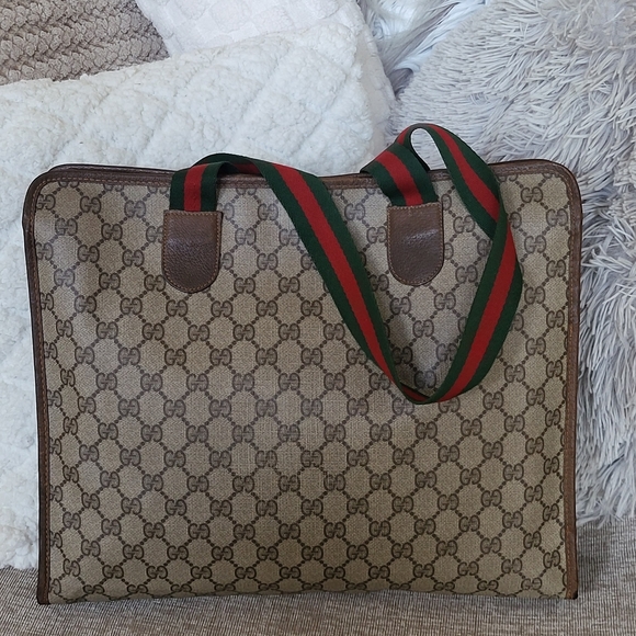 GUCCI GG Canvas Web Sherry Line Tote Bag.. Authentic!! - Picture 2 of 11
